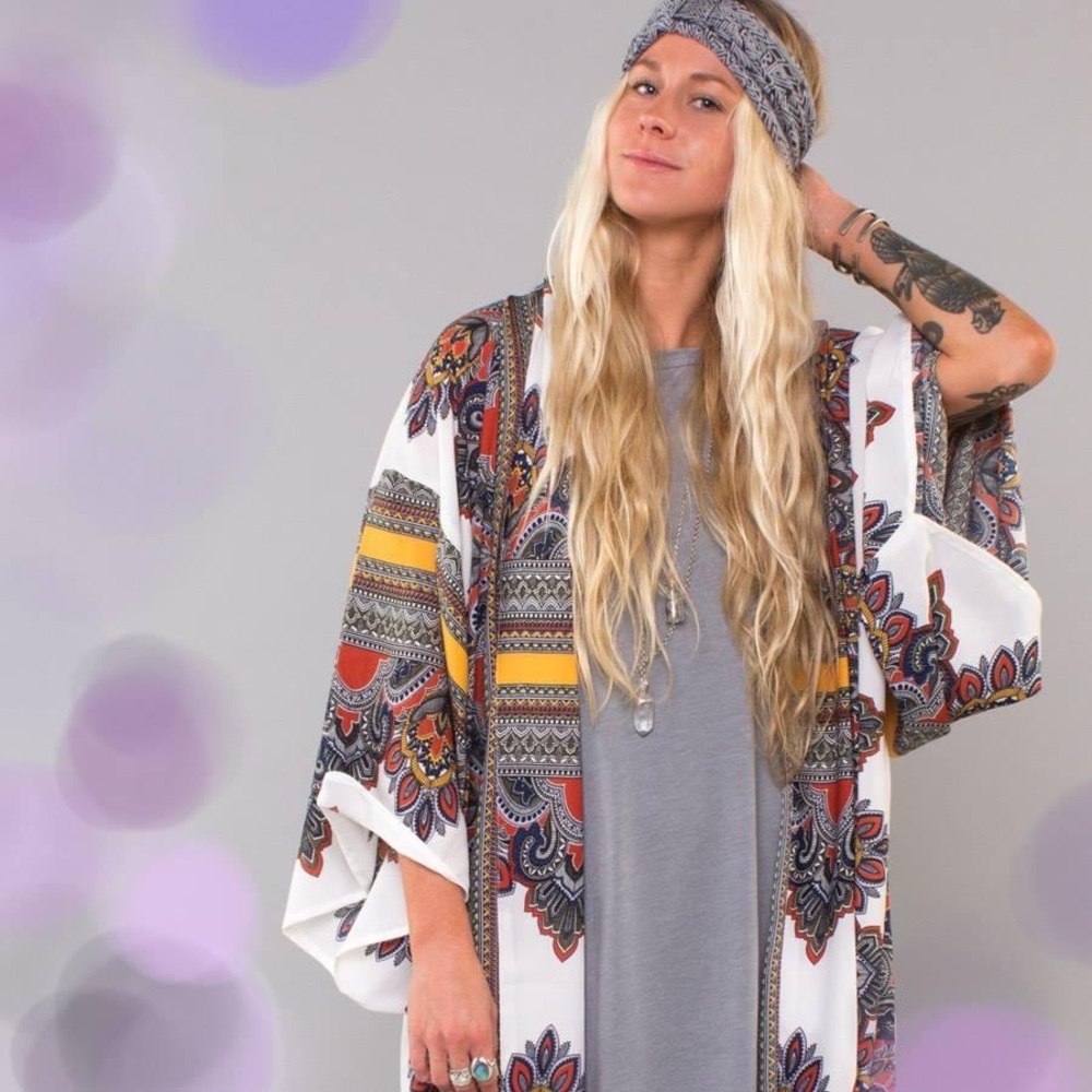 Soul Flower Fashion Fuse Boho Kimono Tunic Wrap Soul Flower